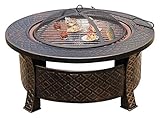 Feuerstellen Outdoor Holzbefeuerte Feuerstelle Lagerfeuer Holzbefeuerte Terrasse Kohlegrill Feuerstelle für Außengrill Holzkohle rauchfreier Grill mit Funkensieb Schürhaken mit Abdeckung BBQ