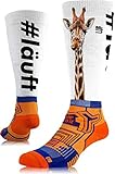 LUF SOX Performance Ride Transform Giraffe - Socken für Damen und Herren, Unisex-Größe 35-38, 39-42 und 43-47, funktionell, für Sport und Freizeit