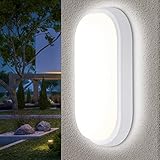 Oraymin 12W LED Wandleuchte Badezimmer, IP54 Feuchtraumleuchte Led Oval, kellerlampe 960LM, Modern LED Deckenleuchte für Treppe, Flur, Keller, Garten Neutralweiß 4000K