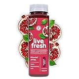 LiveFresh® Kaltgepresster Granatapfelsaft | Kaltgepresst aus frischen Kernen | Keine Zusätze, kein zusätzlicher Zucker | inkl. 3€ Pfand (12 x 250ml)