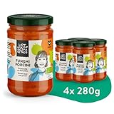 Just Spices Pastasauce Funghi Porcini 4er-Pack I 4 x 280g Tomatensauce mit Steinpilzen für Nudeln