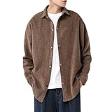 Mens Fashion Cord Solid Cardigan Leisure Large Shirt Jacket Und Lederjacke Herren