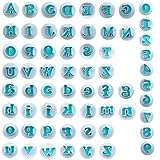 NICAVKIT 62Pcs Buchstaben Zahlen Kuchen Fondant Formen Set, Groß Buchstaben, Klein Buchstaben & 10 Stücke Zahlen Form Ausstechformen Buchstaben Alphabet Kuchen Formen für Fondant, Kuchen, Keks