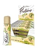 IronMaxx Proteino, Proteinriegel auf Waffelbasis mit cremiger Füllung, zuckerreduzierter Eiweißriegel, Geschmack White Chocolate Pistachio 30g Riegel (12er Pack)