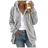 Generic Damen Mantel Kapuzenjacke Winterjacke Mode Warm Hoodie Pullover Jacken Reißverschluss Plüschjacke Fleecejacke Oberteile Kapuzenpullover