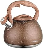 Klausberg Marmor Edelstahl Flötenkessel Teekessel Wasserkessel 2.7 Liter KB-7396