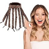 New Lockenwickler Locken Ohne Hitze, Heatless Curls Band Octopus Lockenwickler große Locken, Lockenwickler über Nacht Hair Curler DIY Haarstyling Tools für langes mittleres Haar (Braun)