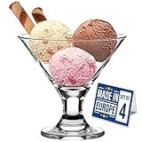 CRYSTALIA Premium Glas Eisschalen 100% BLEIFREI Sorbet Eisbecher Glas mit Fuß, Dessertbecher für Parfait Sundae Pudding, Cocktails, Dessertgläser mit Fuß Dessertschalen, Eiscremegläser Ice Cream Bowl