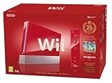 Nintendo Wii 'Jubiläums Pak' - Konsole inkl. Wii Sports, New Super Mario Bros. Wii, Donkey Kong (Original Edition) + Remote Plus Controller, red