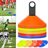 YRHome 50 Stück Markierungshütchen Markierungsteller Sport Hütchen Set Fussball Handball Hockey Tennis Trainingshilfe für Koordination