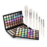 120 Farben Lidschatten-Palette und 7-teiliges Make-up-Pinsel-Set, Matte Schimmer Lidschatten-Palette Wasserdichtes Pulver Natürliches Pigmentiert Nude Naked Smokey Professionelles Kosmetik-Set