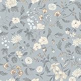 CiCiwind Tapete Selbstklebende Blumen Tapete 39×300CM Vintage Möbelfolie Grün Blatt Blume Tapete Wasserdicht Klebefolie Schlafzimmer Wohnzimmer Wand Möbel Vinyl Wandverkleidung