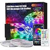 LED Strip 22m, APP Steuerung LED Streifen Leiste mit Fernbedienung Netzteil, RGB Led Band Lichter Lichtband für Schlafzimmer, Zimmer, Zuhause Farbwechsel Led Lichterkette