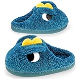 Hausschuhe für Jungen und Mädchen, Dinosaurier Warme Plüsch Baumwollschuhe Winter Pantoffeln Kinder Indoor Outdoor Home Slippers, Kuschelig Cartoon Nette Rutschfest Pantoffel für Kleinkinder,Blau