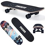 SYNATASYR Skateboard Komplettboard FüR MäDchen Jugendliche Erwachsene AnfäNger,8-Lagigem Ahornholz Double Kick Deck,Kugellager Und Hochelastischen Pu-RäDern,31X8 Inch,Skateboard FüR Sport Im Freien