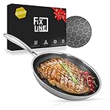 FIXLINE® Premium Bratpfanne Ø28cm - alle Herdarten inkl. Induktion - kratzfeste Antihaftbeschichtung - Backofen bis 250℃ - edles Wabendesign - Allrounder Pfanne für jeden Einsatz