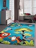 Bunter Kinderzimmer Teppich Waldtiere Größe 140x200 cm