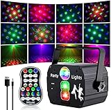 Drehbares Discokugel, RGB LED Party Licht mit Fernbedienung und USB Kabel, Sprachsteuertes Bühnenlicht, Discolicht mit mehreren Mustern für Partys Geburtstags Halloween Feiertags