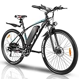 Vivi E-Bike Herren/Damen,26/27.5 Zoll E-Mountainbike, 250W Elektrofahrrad mit abnehmbarem 36V 10,4AH Lithium-Akku, Shimano 21-Gang Elektro Fahrrad Ausdauer 40-80km