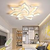 JIAODIE Moderne Dimmbare LED-Deckenleuchte Kreative Blumenform Design wohnzimmerlampe Metall Acryl Blütenblätter Schlafzimmer Deckenlampe Kinderzimmerlampe [Energieklasse A ++],10heads/Ø85CM