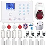 Wolf Guard W4Q-W03 WiFi + 4G Wireless Home Einbrecher Alarmanlage Kit Tuya Smartlife APP Amazon Alexa, mit Sirene Fenster Türsensor Bewegungsmelder RFID, Deutsch