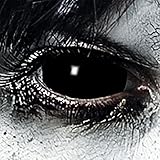 Leo Eyes Funlinsen Black Sclera-Markenqualität- 1 PAAR-D-22mm-Halloween Kontaklinsen Schwarze,Cosplay, LARP, Zombie, Crazy Funlinsen, Halloween, Fastnacht,Vampir