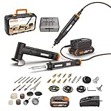 WORX Akku Multifunktionswerkzeug & Lötkolben Set & Winkelschleifer 18V(20V MAX) MakerX WX991, Bürstenlos Motor, PowerShare, 3 in 1 Combo Set mit Universal Zubehören 2Ah Akku & Ladegerät, Hub