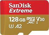 SanDisk Extreme microSDXC UHS-I Speicherkarte 128 GB + Adapter (Für Smartphones, Actionkameras und Drohnen, A2, C10, V30, U3, 190 MB/s Übertragung, RescuePRO Deluxe)