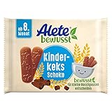 Alete bewusst Kinderkeks Schoko, ab dem 8. Monat, schokoladige Kekse aus Getreide für Kinder, handlich verpacktes Gebäck mit Kakaopulver für zwischendurch, 45 g (ca. 4 Portionen)