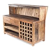 Vintage Design BARSCHRANK PUREWOOD | 150x110x55cm(BxHxT) | Shabby Chick Minibar, Bar Theke aus Altholz | Verkaufstresen, Kassentresen, kultiges Dekoobjekt | Farbe: 01 Natur-Vintage