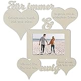 Holz Deko Liebesgeschenk Geschenk für Männer Frauen Mann Frau Wand Foto Holz Bilderrahmen für Immer & ewig Partner 10x15 cm Sie Ihn Paar Pärchen Frauen Freundin Ehefrau Ehemann Valentinstag