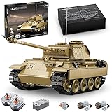 CaDA Master C61073W Technik Militär Panther Panzer Bausatz, 907 Teile Technik Tank Fernbedienung Klemmbausteine mit 3 Motoren(Originalverpackung)