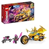 LEGO 71768 NINJAGO Jays Golddrachen-Motorrad, Set mit Jay-Minifigur und Drachen- und Schlangen-Figuren, Spielzeug für Kinder ab 7 Jahre