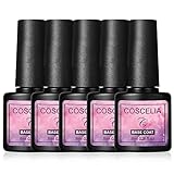 COSCELIA Unterlack Nagellack Base Coat 5 Stück*8ML Überlack Nail Art System für Zuhause