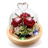 Ewige Rose, handgemachte frische Blume Rose mit schönen kreativen Herzen Design EIN Geschenk für Valentinstag Muttertag Weihnachten Jubiläum Geburtstag Thanksgiving