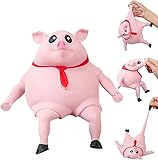 NIEEKRUN Schweine Squeeze Spielzeug, Rosa Piggy Squeeze Toy, Anti Stress Squeeze Spielzeug, Kreatives Dekompressions Pig, Angstspiel Anti Stress Spielzeug für Erwachsene und Kinder (15*15 500g)