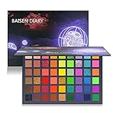 54 Farben Neon Lidschatten Palette bunte matte glitzernde schimmernde Eyeshadow Makeup Palette wasserdichtes langlebiges hochpigmentiertes Augen Makeup Set Geschenk für Frauen