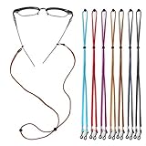 Crazy-M 8Stück Brillenkette PU Leder Brille Seil Brille Kordel Halte Multicolor geflochtenes Seil Brillen Halter Kette Brillenband/Brillenkette/Brillen Cord/Sonnenbrille Kette Hals Lanyard