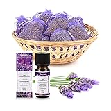 pajoma Lavendelset, 10x Duftsäckchen Lavendel plus 1x ätherisches Duftöl Lavendel, 10 ml, 100% naturrein