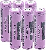 3800mah 3,7v ICR 18650 Knopfzelle 18650 Lithium-Ionen-Batteriezellen für Radiobatterie 6 Stück