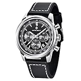 BENYAR Herren Uhren Lederarmband Armbanduhr Analog Quarzuhr Uhren für Männer Mode Sport Chronograph Wasserdicht Herren Elegantes Geschenk