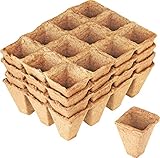 Connex Anzuchttöpfe 4 x 4 cm - Praktisches Set mit 48 Stück - 100% torffrei aus PEFC-zertifizierter Zellulose - Biologisch abbaubar / Pflanztopf / Saattopf / Pflanzenanzucht / FLOR79115