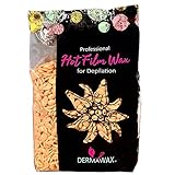 Dermawax Gold Wachs Hartwachs Wax Waxing Perlen Wachsperlen professionellen Haarentfernung Gesicht Beine Arme Achseln Enthaarung Anwendung mit Holzspatel ohne Wachstreifen großflächig wachsen (500g)