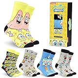 SpongeBob Squarepants Lustige Socken Herren, 5er Pack Swammkopf Bunte Socken Herren Set