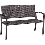 STILISTA® 2-Sitzer Gartenbank aus UV-beständigem Polyrattan-Geflecht 122 x 52 x 89 cm, grau