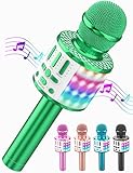 Karaoke Mikrofon, LED Drahtloses Bluetooth Mikrofon zum Singen mit Lautsprecher, Karaoke Spielzeug Kinder, Heim KTV Karaoke Maschine, Tragbares KTV Lautsprecher Recorder für Android/iPhone/iPad/PC