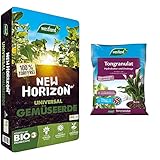 Westland New Horizon Universal Gemüseerde, 40 l – nachhaltige Bio-Erde zur optimalen Wasser- und Nährstoffversorgung, torffrei & Tongranulat, 5 Liter – Pflanzgranulat ideal für Hydrokultur