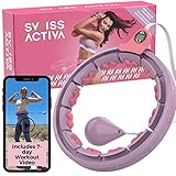 Swiss Activa+ Smart Hula Hoop mit Zähler S5- 60-112cm Hula Hoop der Nicht runter fällt - Smart Hula Hoop Reifen Erwachsene mit Gewicht und Noppen - Fitness Hoola Hoop Reifen zum Abnehmen - Smart Hoop