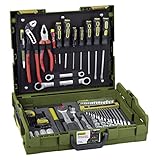 PROXXON Handwerker-Universal-Werkzeugkoffer, L-BOXX-System L 102, 69-teiliges Werkzeug-Set, Mit Hammer, Knipex-Zangen, Ratsche und Steckschlüsseleinsätze, 23660, 445 x 358 x 118 mm