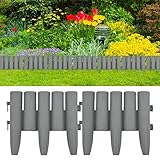 vidaXL 36x Rasenkante Garten Beetumrandung Beeteinfassung Palisade Beetbegrenzung Beet Einfassung Beetzaun Gartenpalisade Grau 10m PP